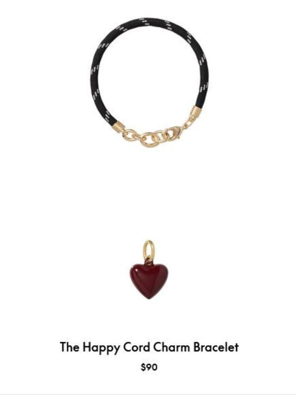 Roxanne Assoulin The Happy Cord Charm Bracelet black / burgundy firm price